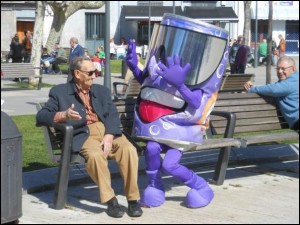 Kalinpan, Bermeoko kaleetan, irudiko artxiboan.