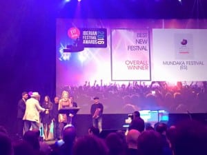 Amets Rodrigez Iberian Festival Awards sariak jasotzen