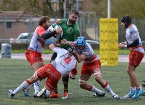 Gernika eta Ordiziako jokalariak atzoko derbiak. Argazkilaria: Gernika Rugby Taldea