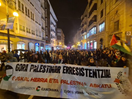 Palestinarekin Elkartasuna plataformak euskal zaletuekin batera
